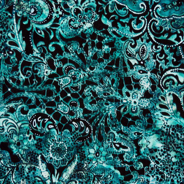 JADE PAISLEY FLORAL BATIK HANDKERCHIEF