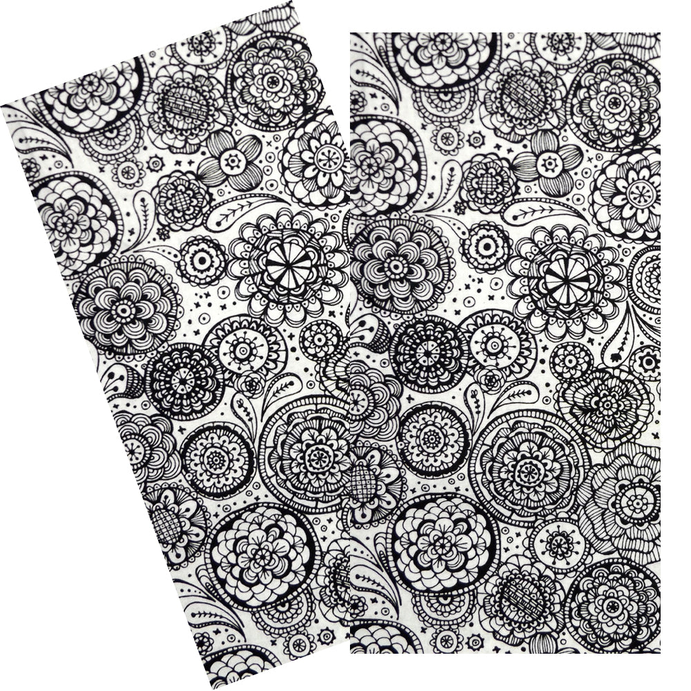 BLACK ON WHITE MOD FLORAL NAPKIN SET