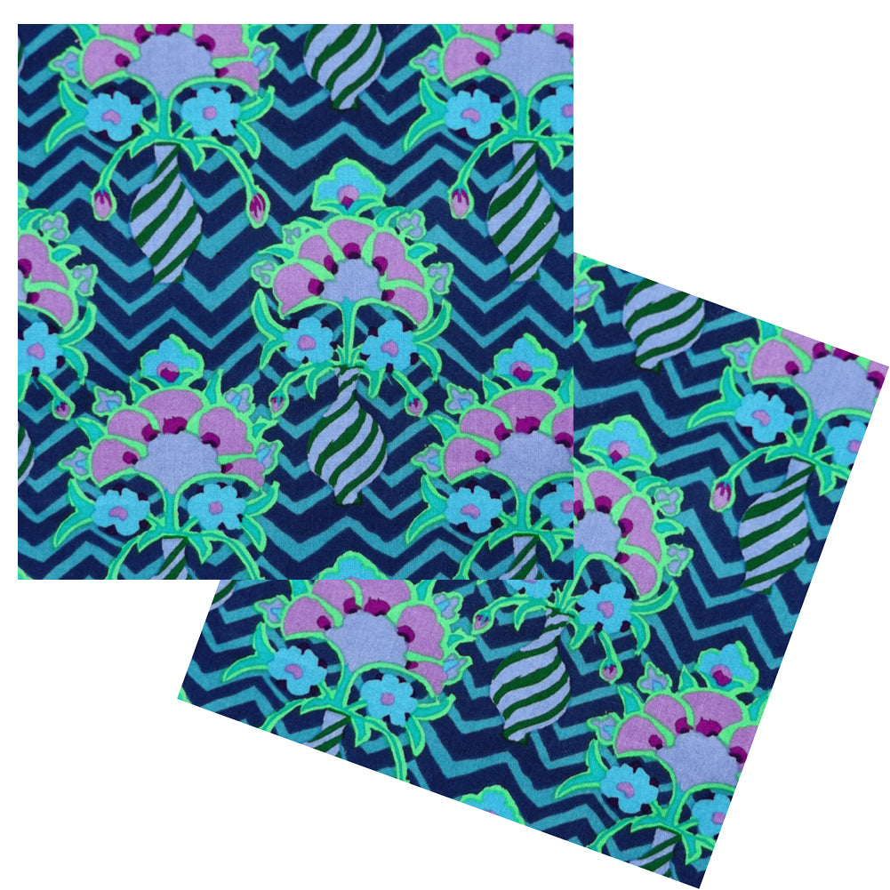 BLUE FLOWERS IN VASES COCKTAIL NAPKIN SET