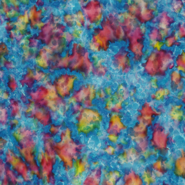 BLUE & MULTICOLOR ABSTRACT HANDPAINT BATIK HANDKERCHIEF