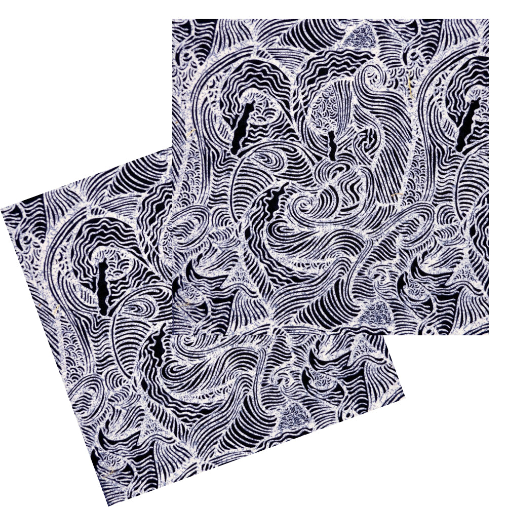 BLUE & WHITE ABSTRACT SWIRL COCKTAIL NAPKIN SET