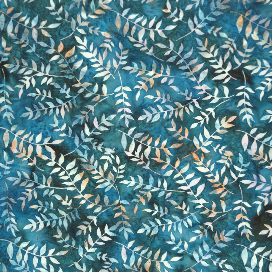 BRIGHT NAVY LEAF BATIK HANDKERCHIEF