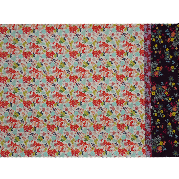 CREAM & MAROON FLORAL PILLOWCASE