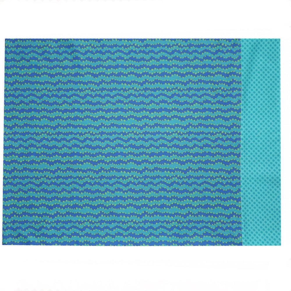 BLUE & GREEN BUBBLE STRIPE PILLOWCASE