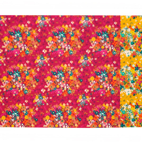 FUCHSIA & GOLD FLORAL PILLOWCASE