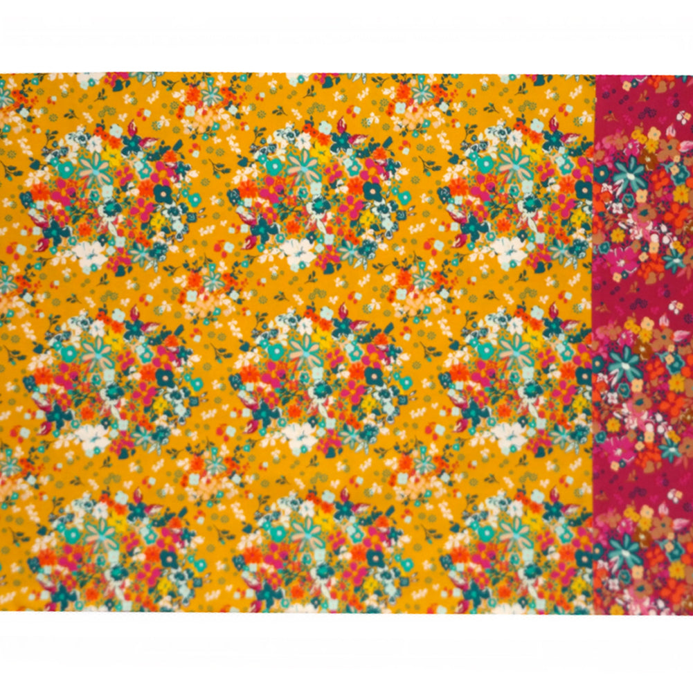 GOLD & FUCHSIA FLORAL PILLOWCASE