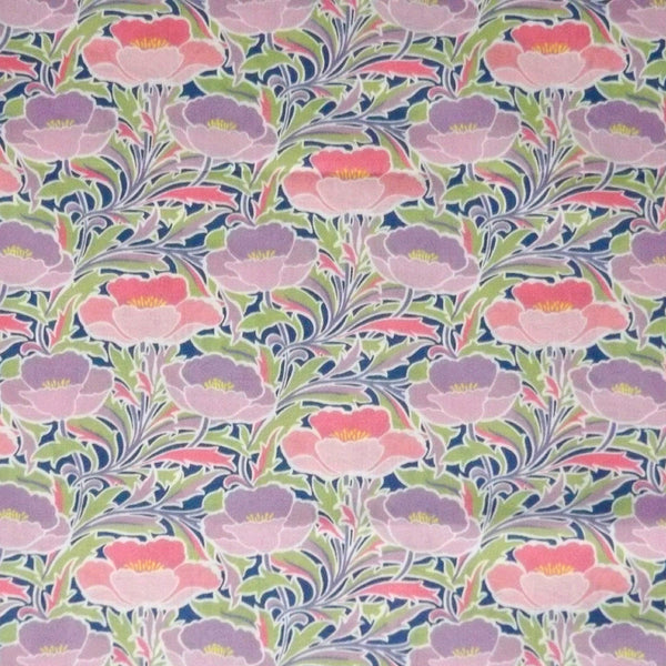 LILAC & PINK 'POPPY CANOPY' LIBERTY LAWN COTTON HANDKERCHIEF