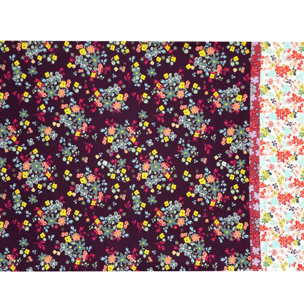 MAROON & CREAM FLORAL PILLOWCASE