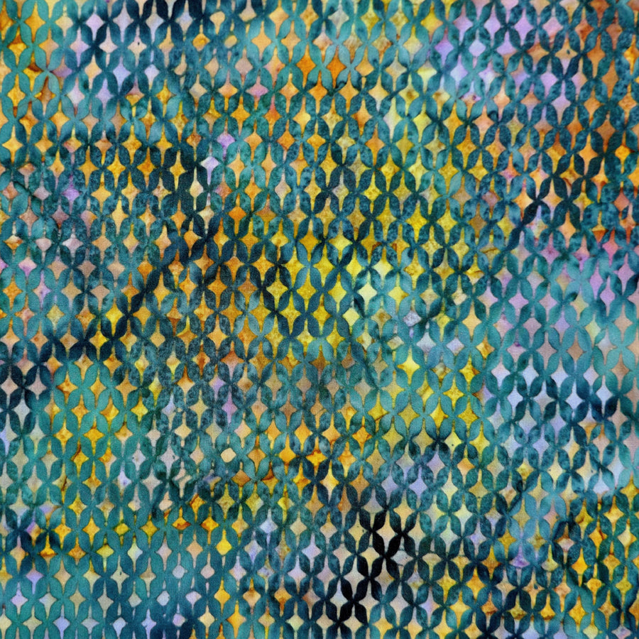PEACOCK & MULTICOLOR DIAMONDS BATIK HANDKERCHIEF