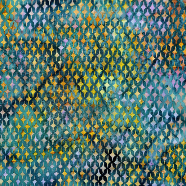 PEACOCK & MULTICOLOR DIAMONDS BATIK HANDKERCHIEF