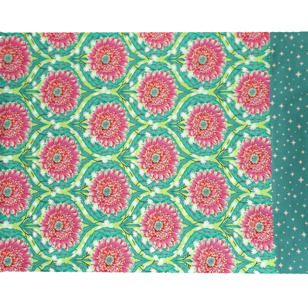 PINK & GREEN FLORAL PILLOWCASE