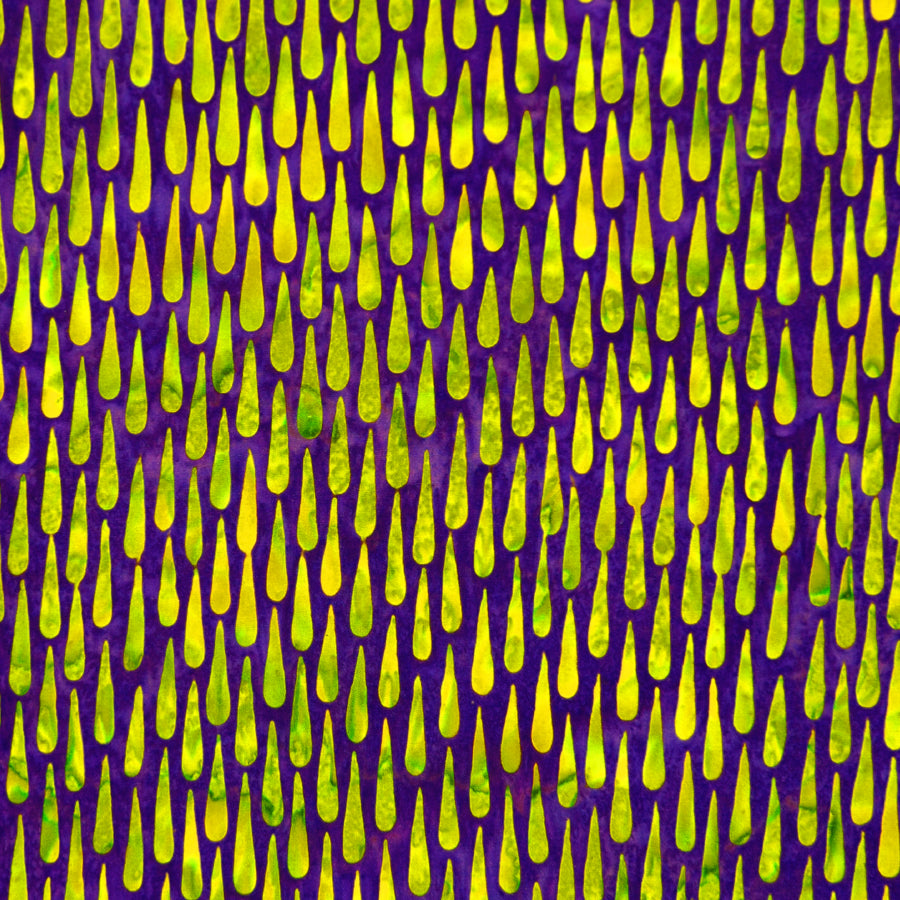 PURPLE & LIME RAINDROPS BATIK HANDKERCHIEF