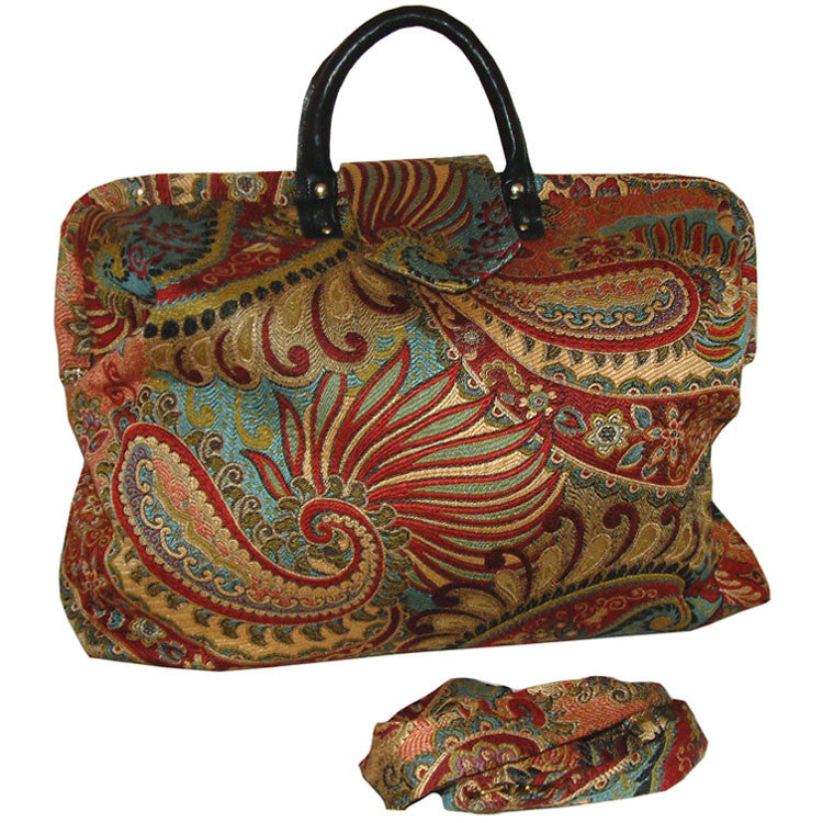 MOD PAISLEY TAPESTRY CARPET BAG