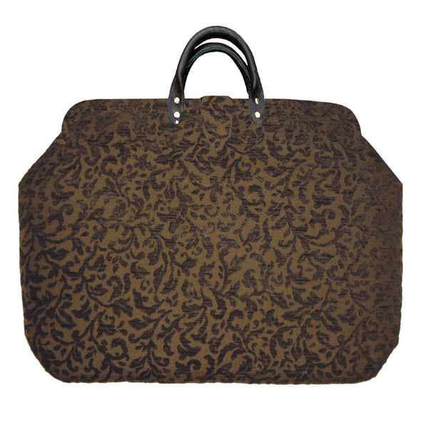 Mocha Vines Chenille Handbag Tapestry Carpet Bag