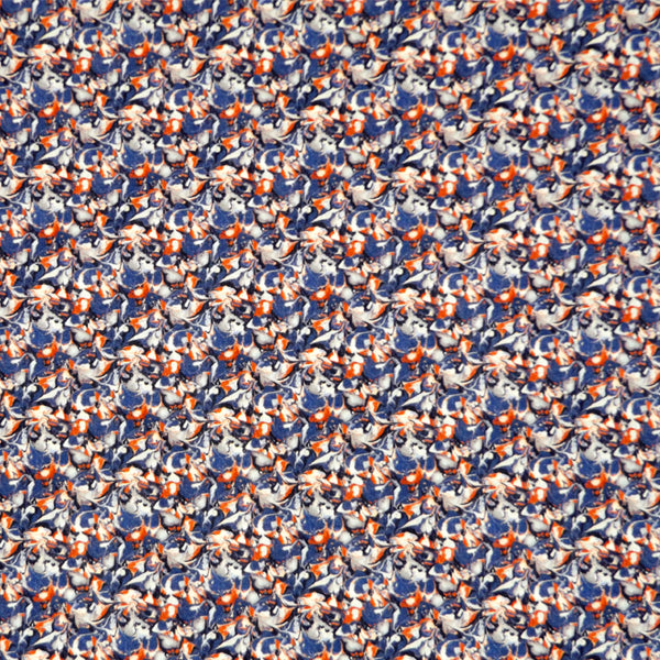 BLUE & RED ABSTRACT PRINT 'ALBA' LIBERTY LAWN COTTON HANDKERCHIEF