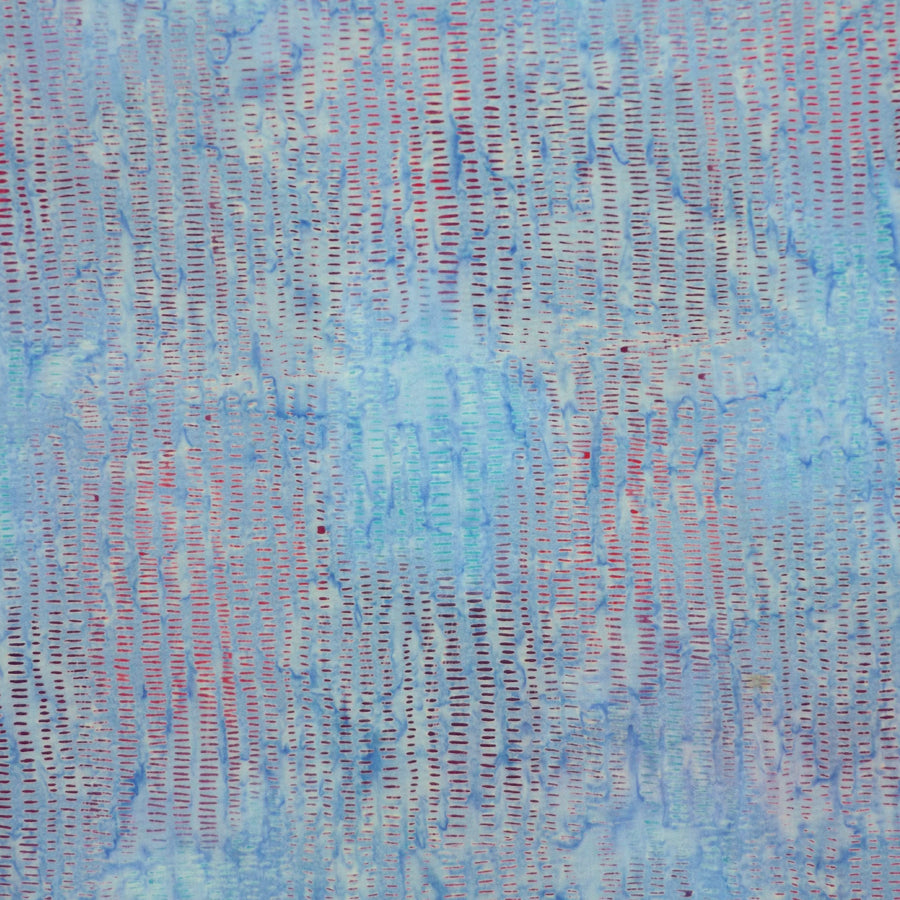 BLUE & CHERRY STICKS BATIK HANDKERCHIEF