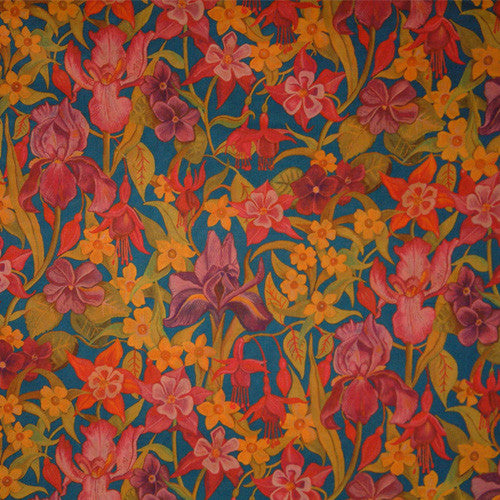 MULTICOLORED FLORAL 'BRIGHTLEY' LIBERTY LAWN COTTON POCKET SQUARE HANDKERCHIEF