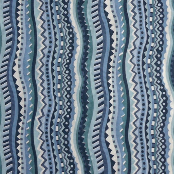 BLUE 'CIRCUS STRIPE' LIBERTY LAWN COTTON HANDKERCHIEF