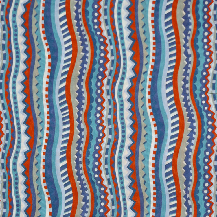 RED & BLUE 'CIRCUS STRIPE' LIBERTY LAWN COTTON POCKET SQUARE HANDKERCHIEF