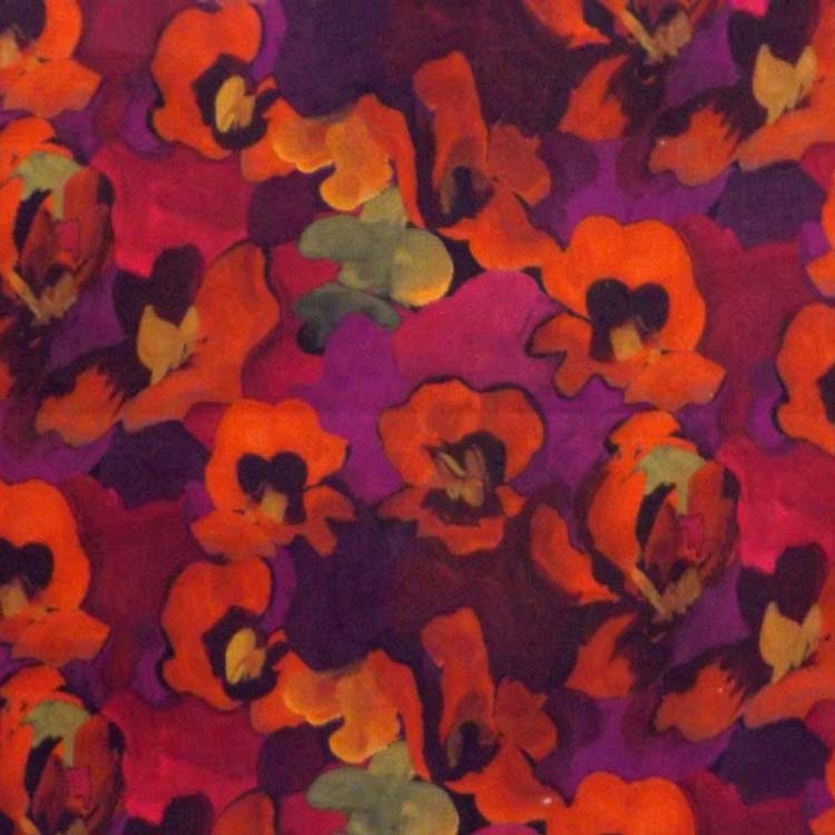 RED & MAGENTA FLORAL 'JEMMA ROSE' LIBERTY LAWN COTTON HANDKERCHIEF