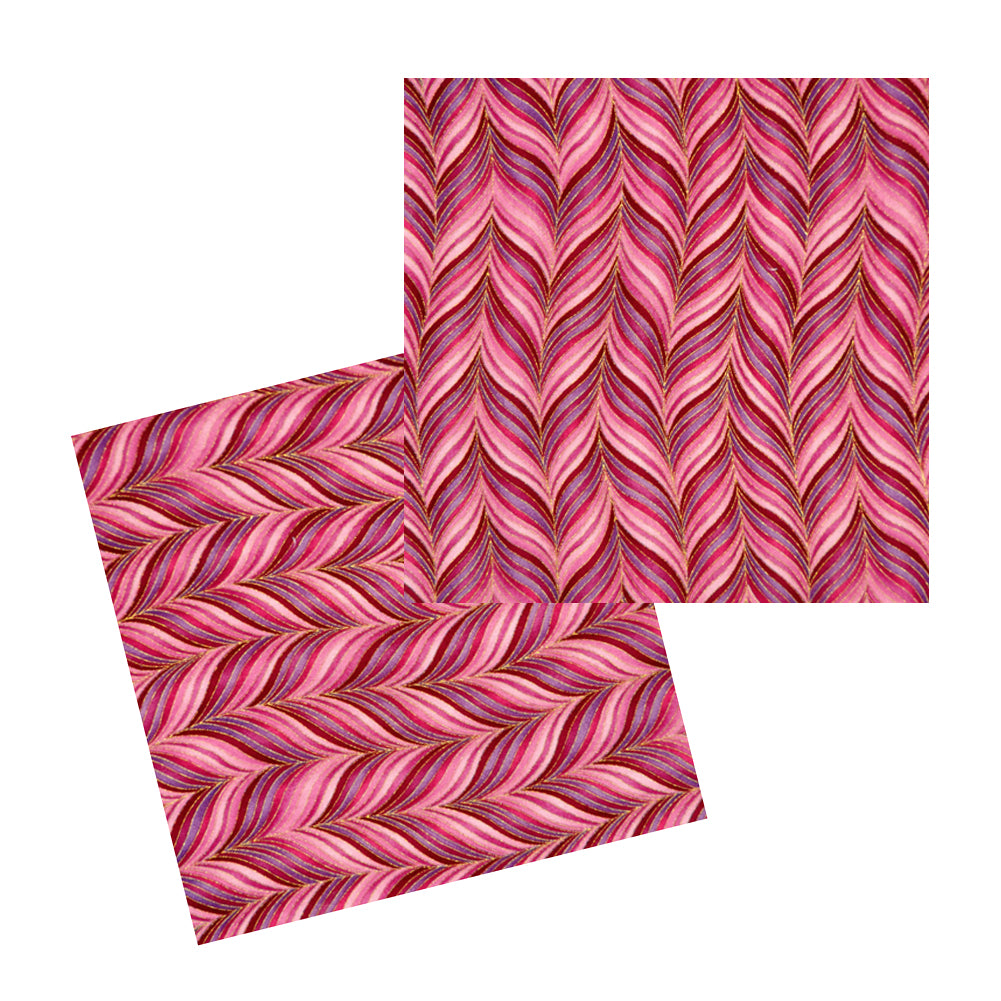 PINK FEATHER STRIPE COCKTAIL NAPKIN SET