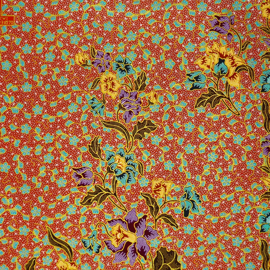 RED & MULTICOLOR FLORAL BATIK NAPKIN SET