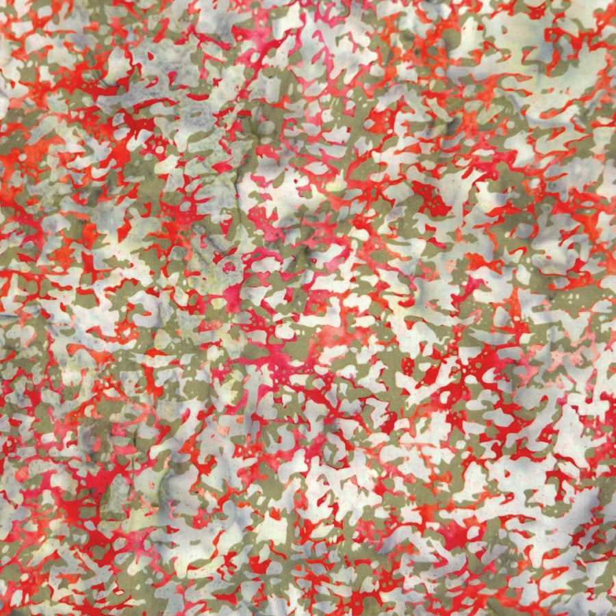 SALMON & SAGE ABSTRACT BATIK HANDKERCHIEF
